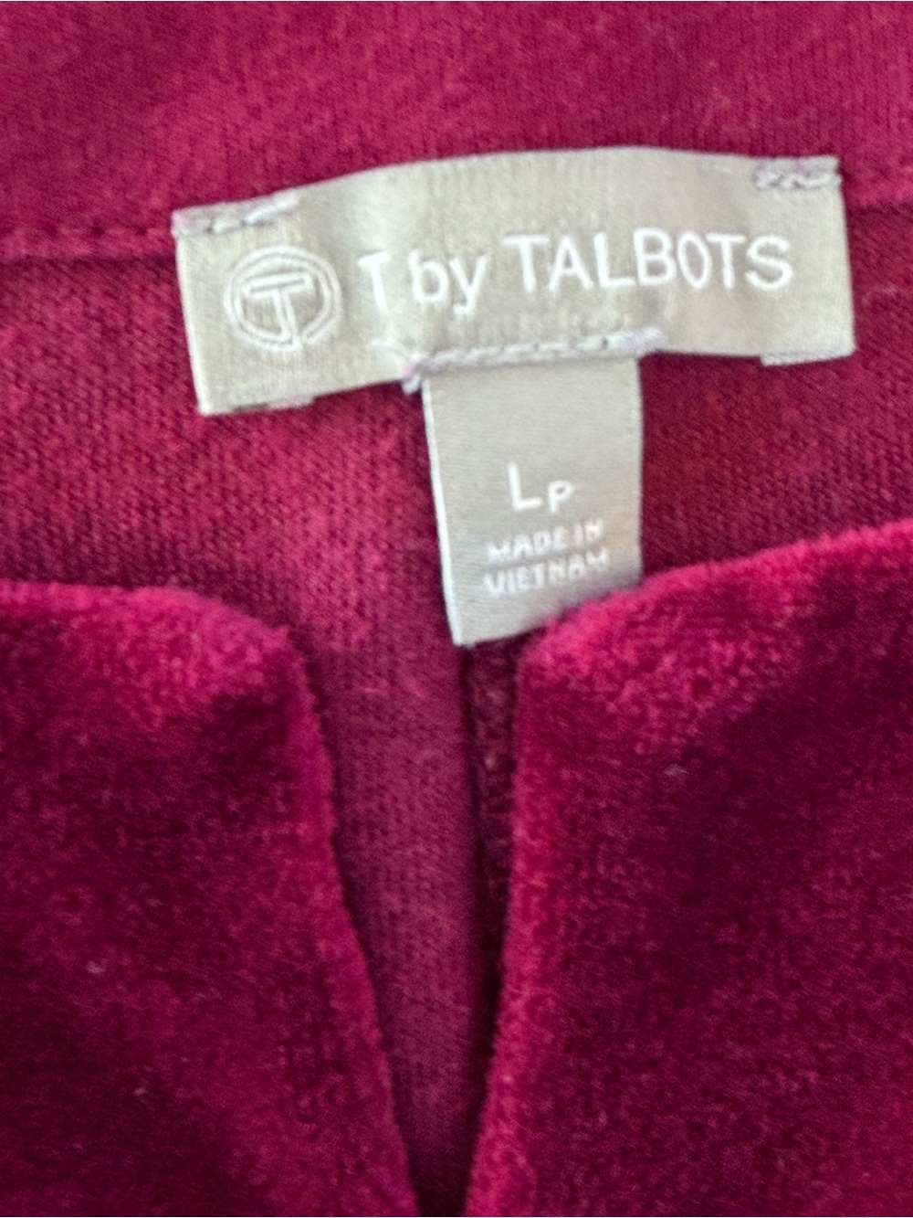 Talbots Raspberry Velvet Split-Neck Tunic Petite Size Large - Picture 6 of 8